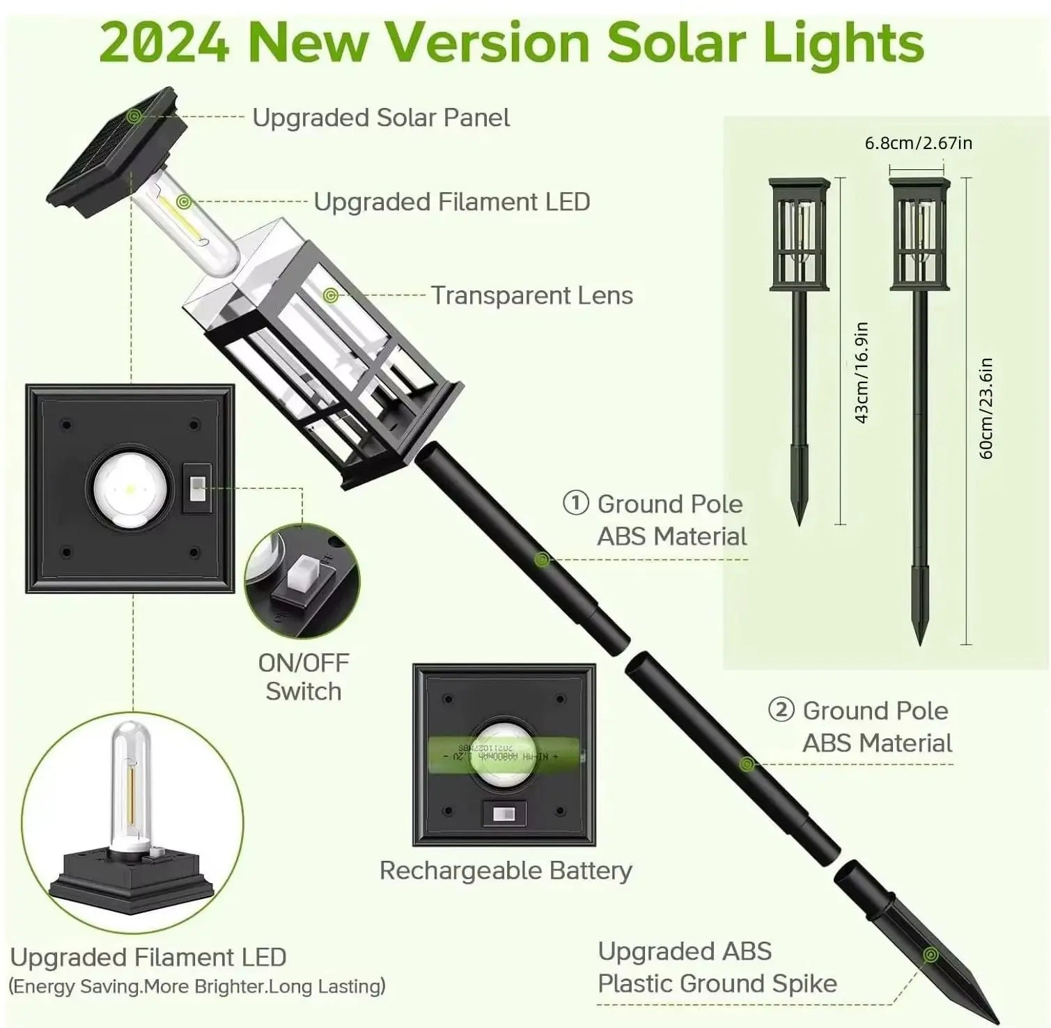Outdoor Solar Lamp Landscape Lighting for Garden Yard