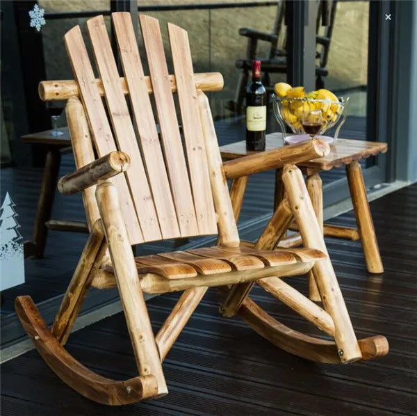 Outdoor Furniture Wooden Rocking Chair Rustic  Antique Vintage