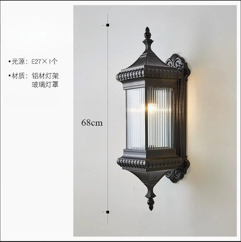 Vintage Outdoor Wall Light Waterproof Exterior Garden Yard