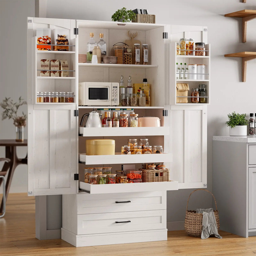 71" Tall Farmhouse Freestanding Pantry for Kitchen