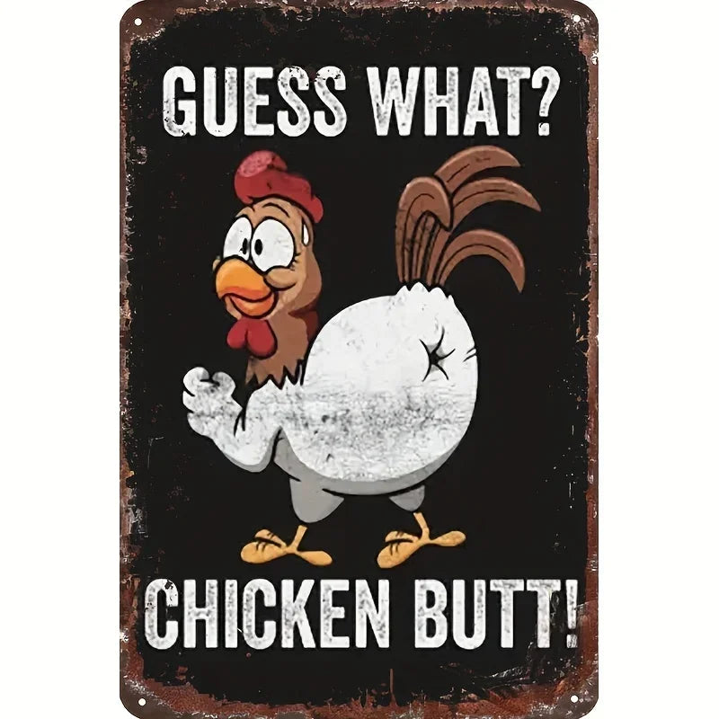 Charming Farm Chickens Vintage Metal Aluminum Signs  Colorful Visual Effect