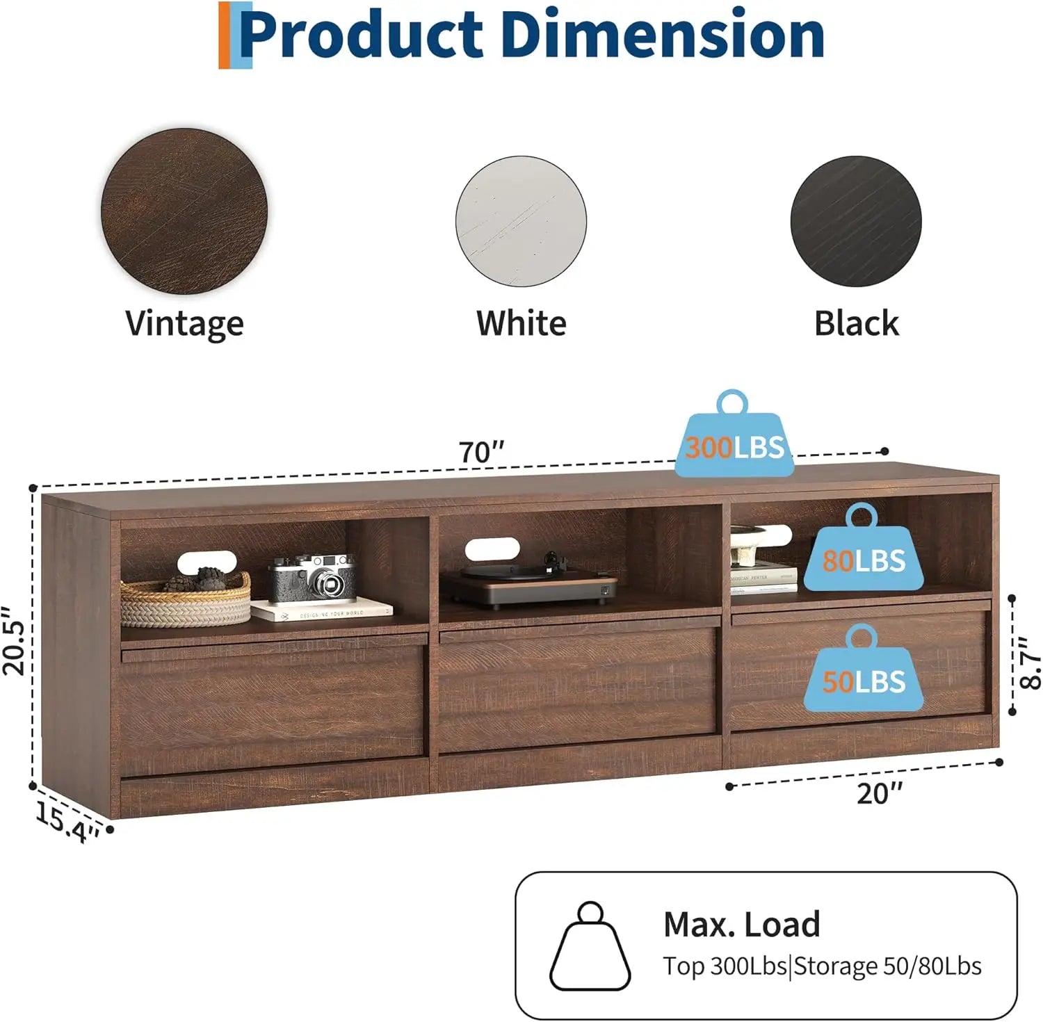 Modern TV Stand for TVs Up to 85",70 inch