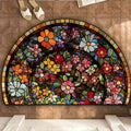 Half Round Stained Glass Floral Mat