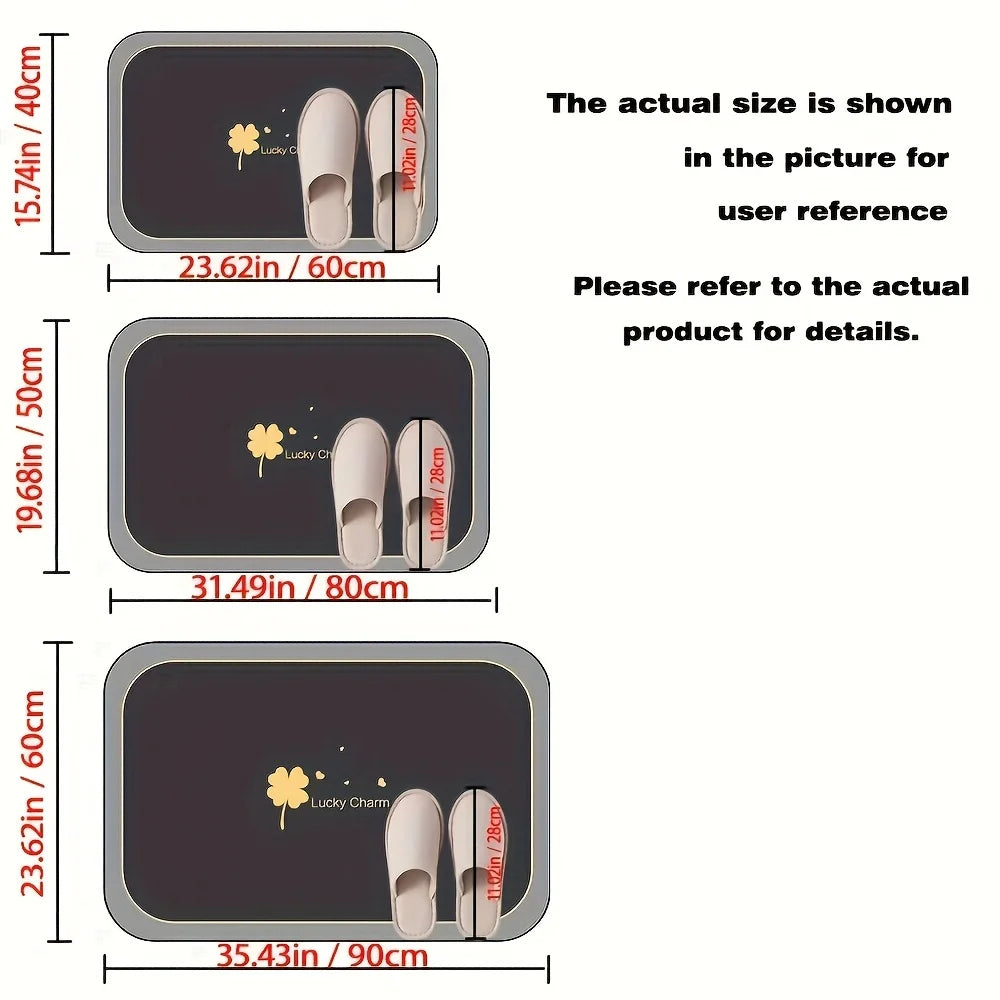 1pc Diatomite Bath Mat Quick Dry Super Absorbent Non-slip Floor Mat for Bathroom Shower Kitchen Pet Feeding