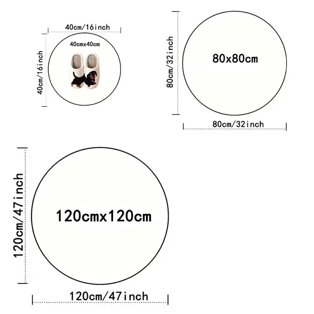 Round Boho Mandala  Non-slip Soft Area Rug, Absorbent Floor Carpet.