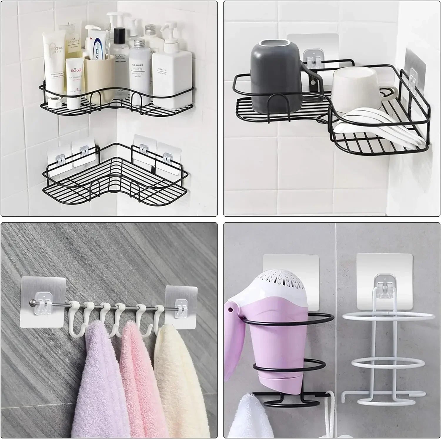 Seamless Adhesive Hooks Transparent Home Acrylic Strong Self Adhesive Hooks Bathroom Kitchen