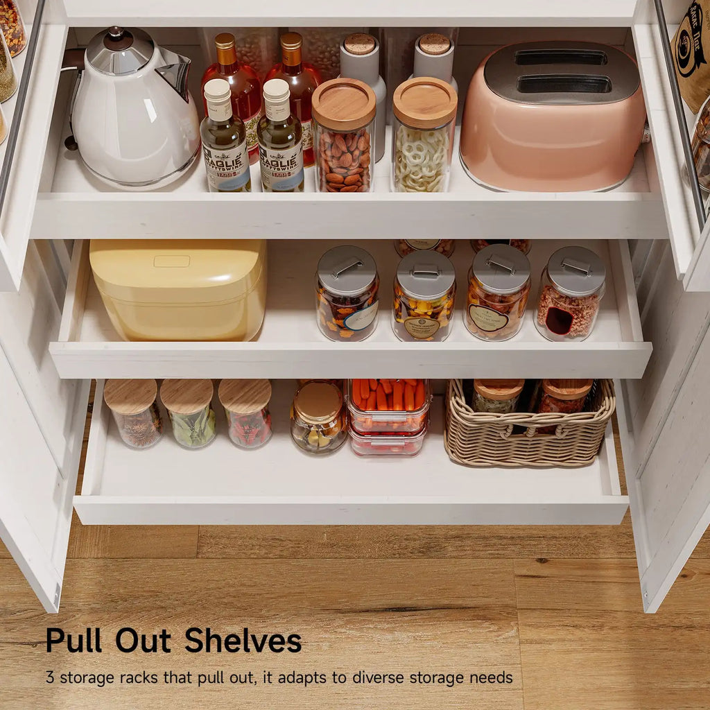 71" Tall Farmhouse Freestanding Pantry for Kitchen