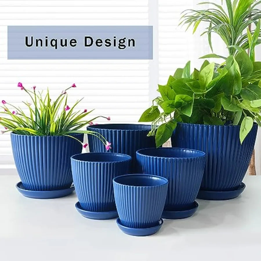 Plant Pots with Saucers and Drain Holes