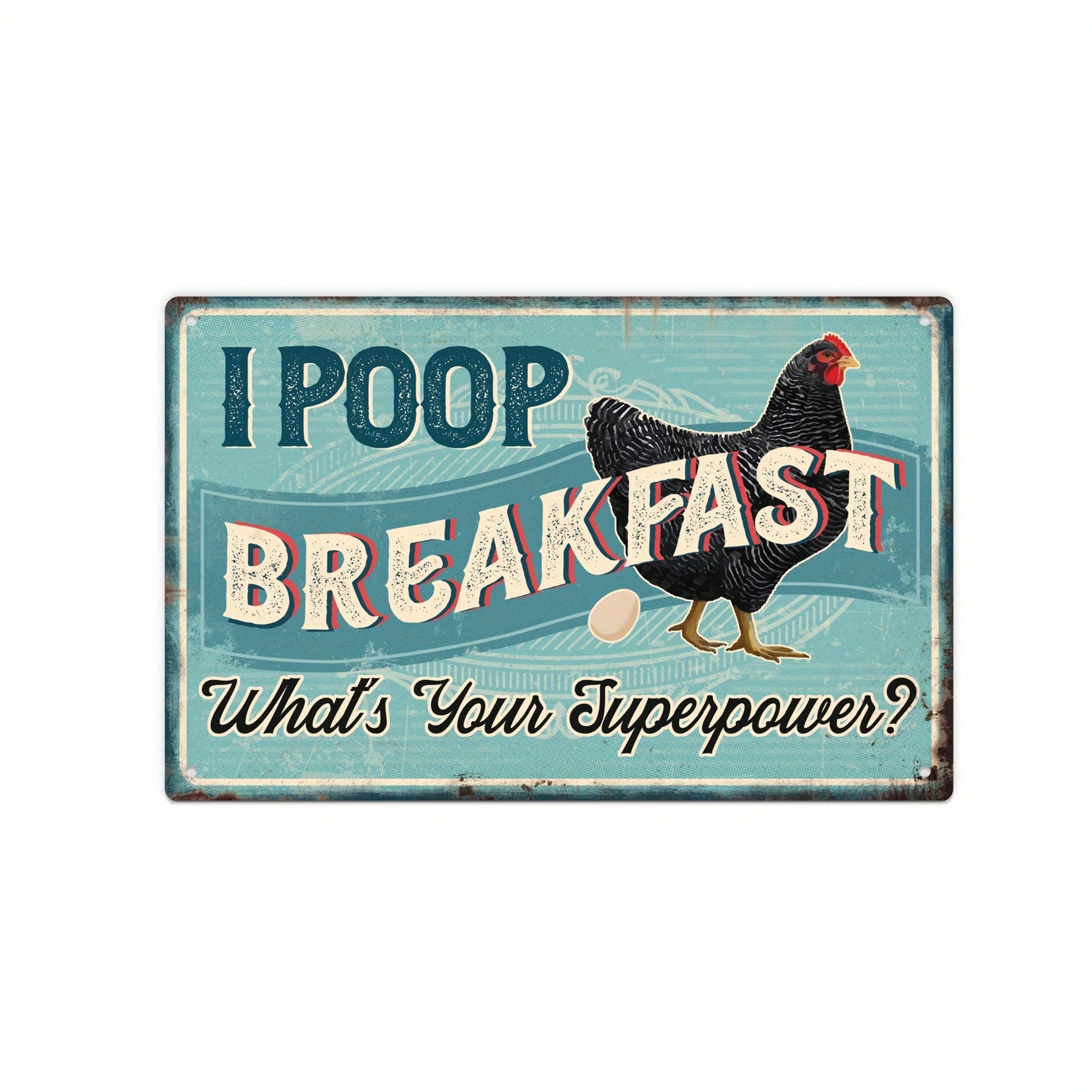 Charming Farm Chickens Vintage Metal Aluminum Signs  Colorful Visual Effect