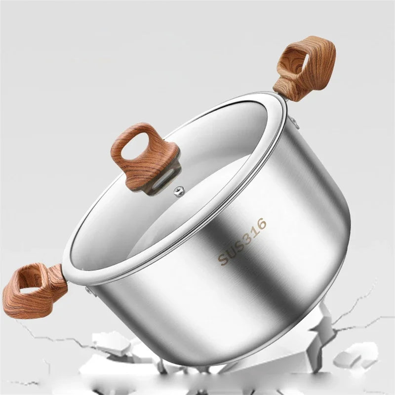 Thickened food grade 316 stainless steel pots Household induction cooker Special soup pot Congee cooking pots Steaming pot