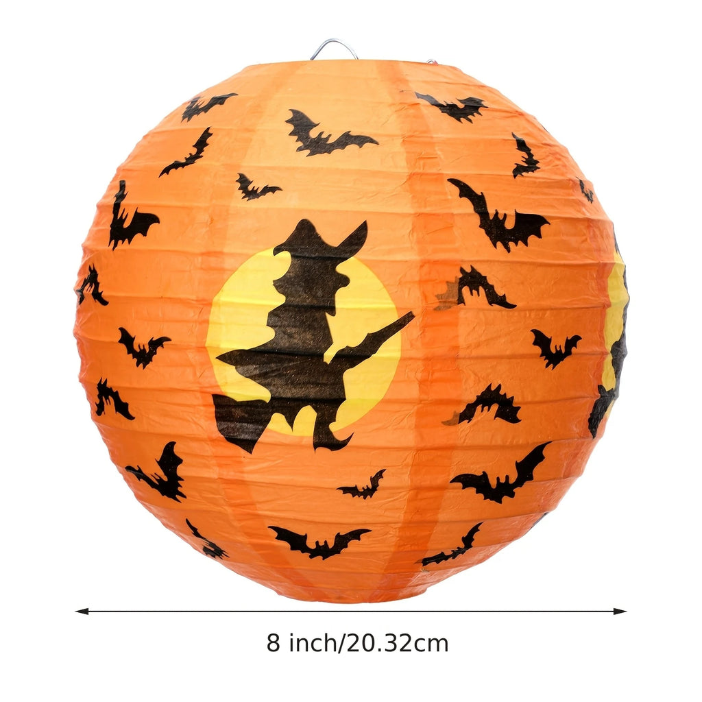 5pcs Halloween 3D Paper Pumpkin Lantern Set Foldable