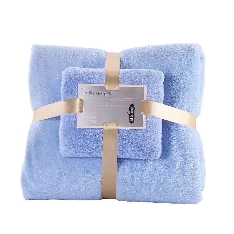 2PC Bath Towels Set Super Soft Highly Absorbent Quick-drying