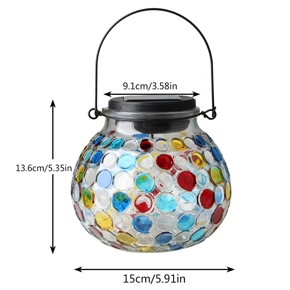 LED Solar Lights Outdoors Glass Bottle Jar Table Lamp Solar Pendant Night Light