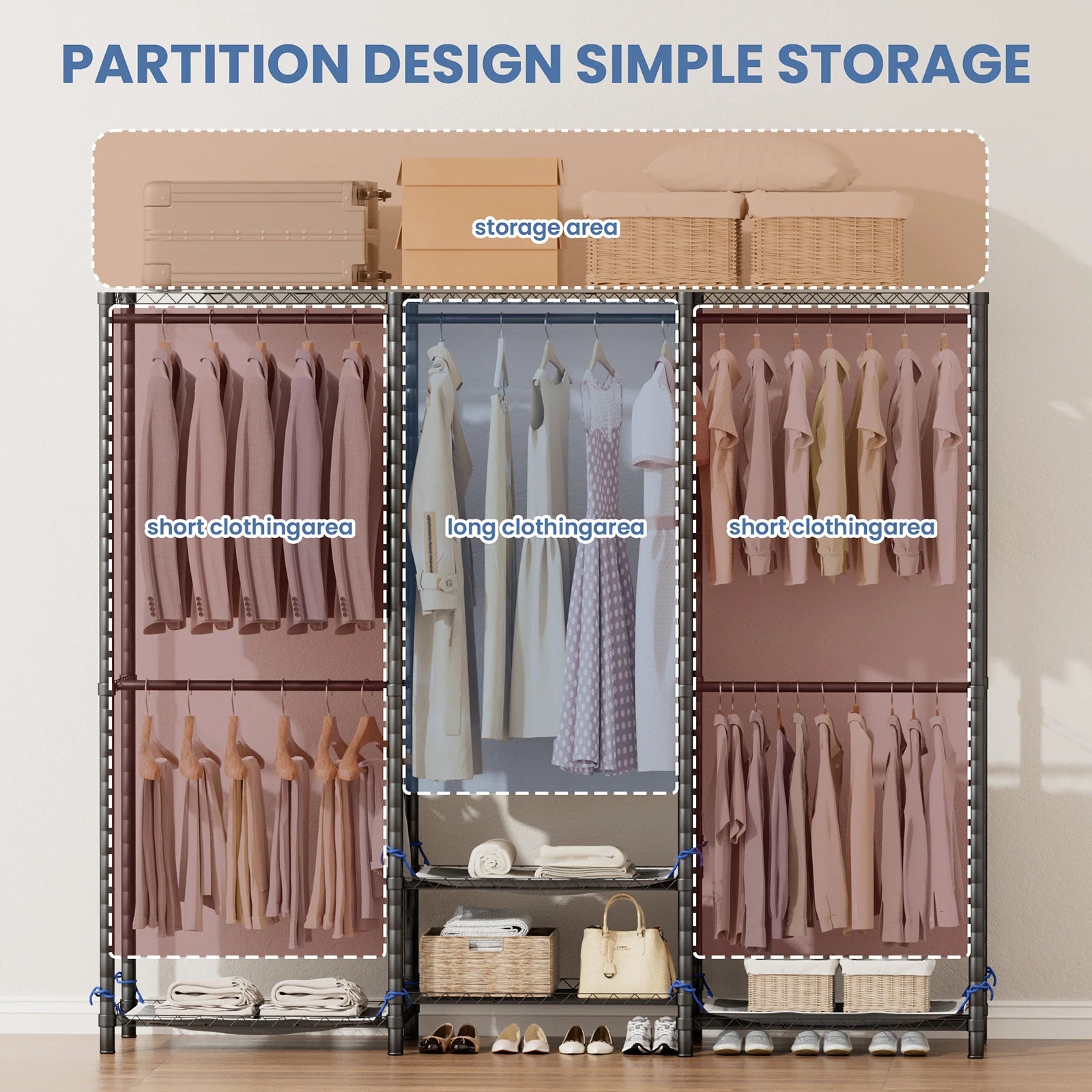 Clothes Rack Storage Organizer Wardrobe