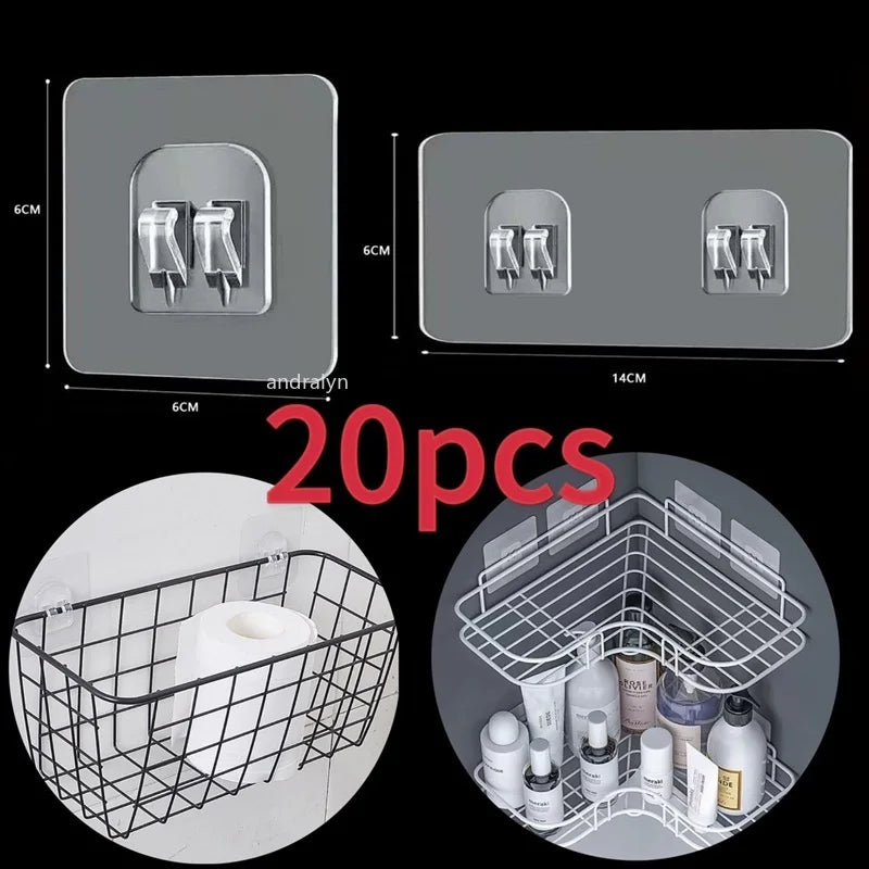 Seamless Adhesive Hooks Transparent Home Acrylic Strong Self Adhesive Hooks Bathroom Kitchen