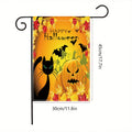 Happy Halloween Garden Flag, Black Cat Jack O Lantern Bat