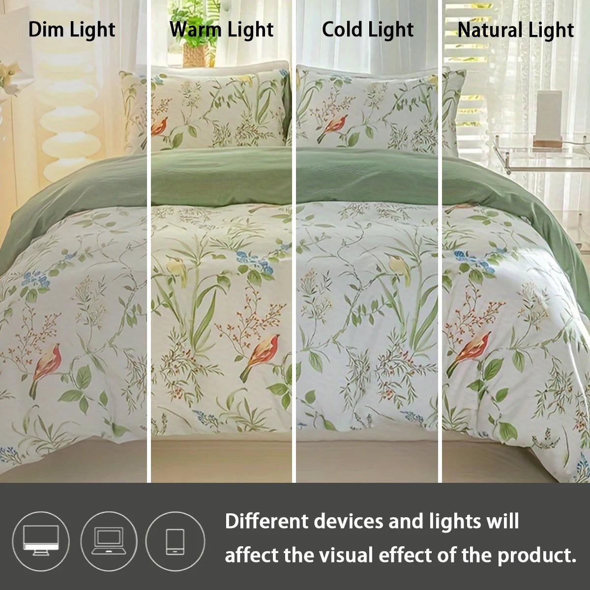 3pcs/set Leaf Floral Pattern Duvet Cover Set(1 Duvet Cover & 2 Pillowcase）