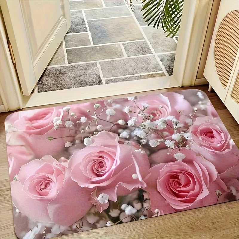 Square Felt Area Rug Non Slip Waterproof Front Door Entry Floor Carpet