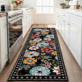 VIKAMA Vintage Floral Runner Rug Boho Long  Floor Mat