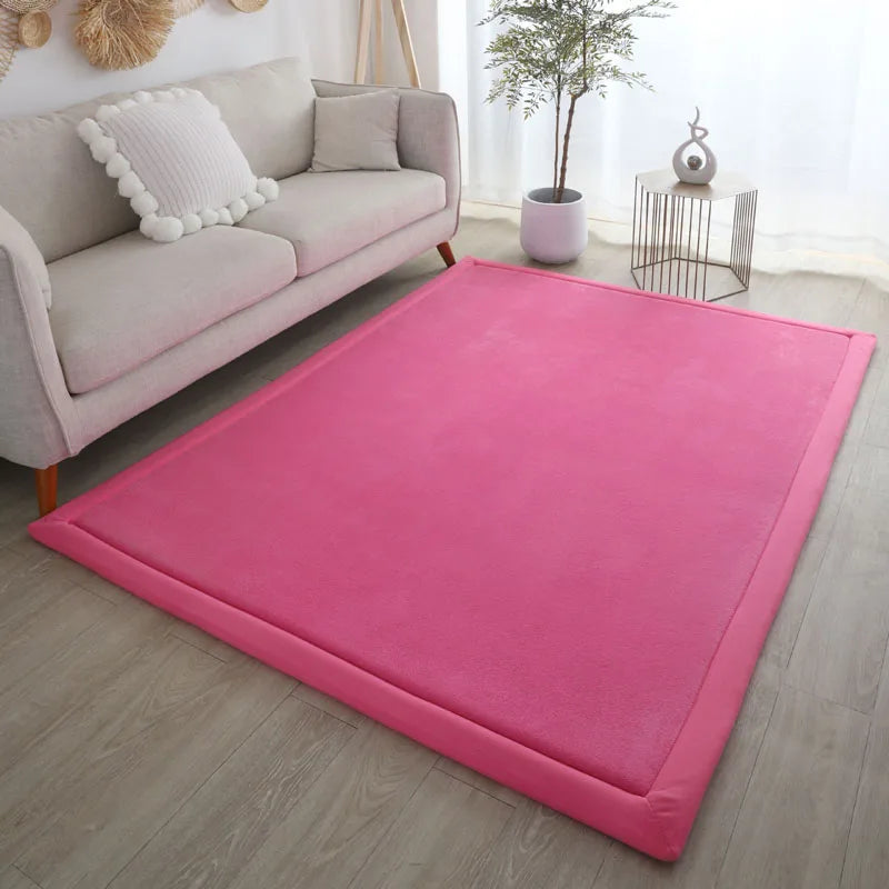 Thick Coral Fleece Carpet for Living Room  Bedroom,or Baby Room.