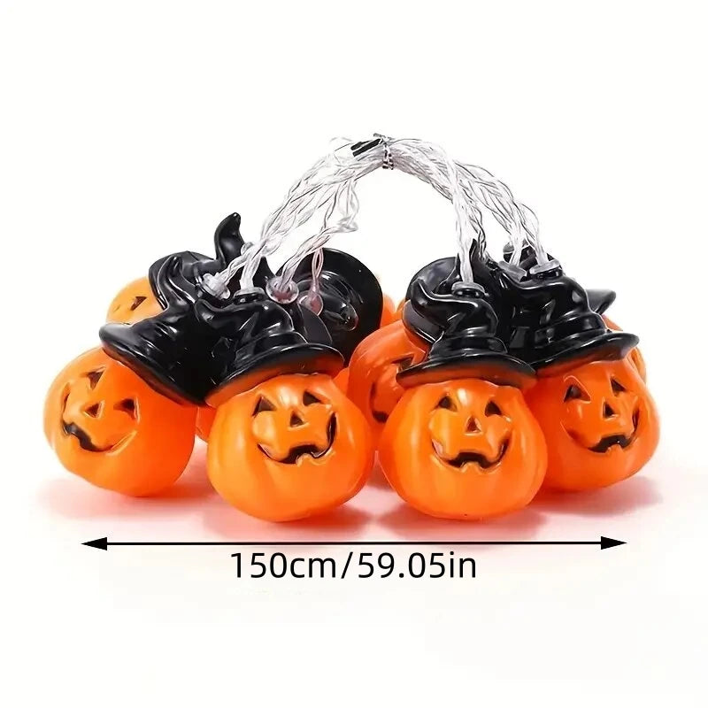 59.06in Halloween Pumpkin Lights Warm White 10LED Festival String Lights