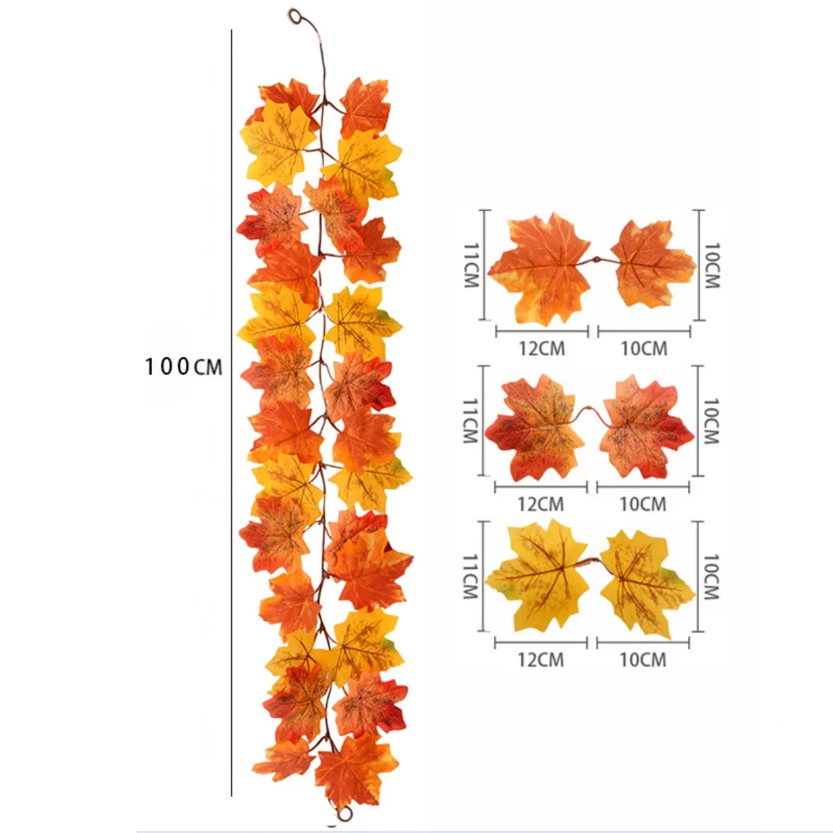 100/200CM Autumn Artificial Maple Leaf Garland Vine