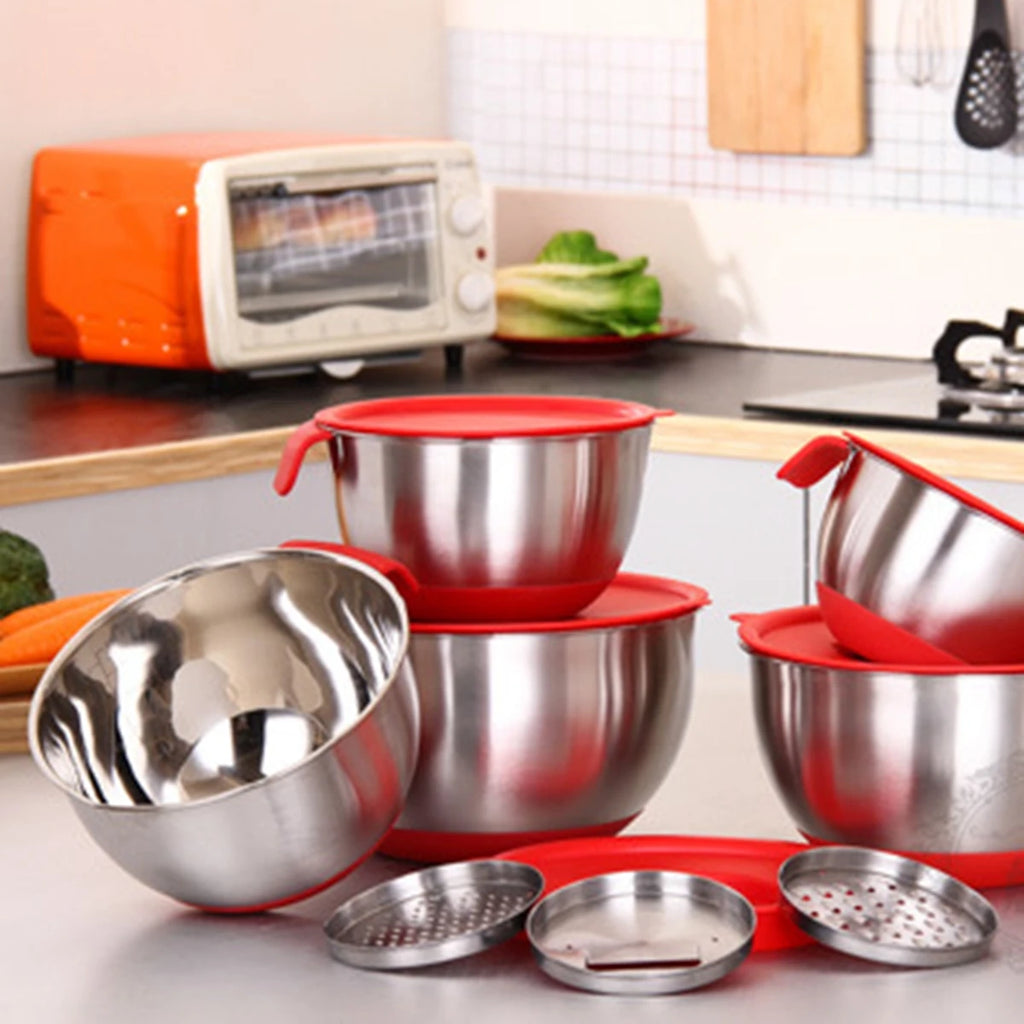 304 Stainless Steel Mixing Bowls with Lid  and Graters
