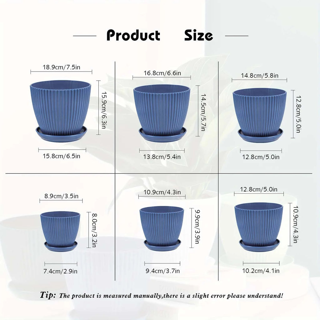 Vertical Striped Thickened Plant Pot Plastic Flower Pot