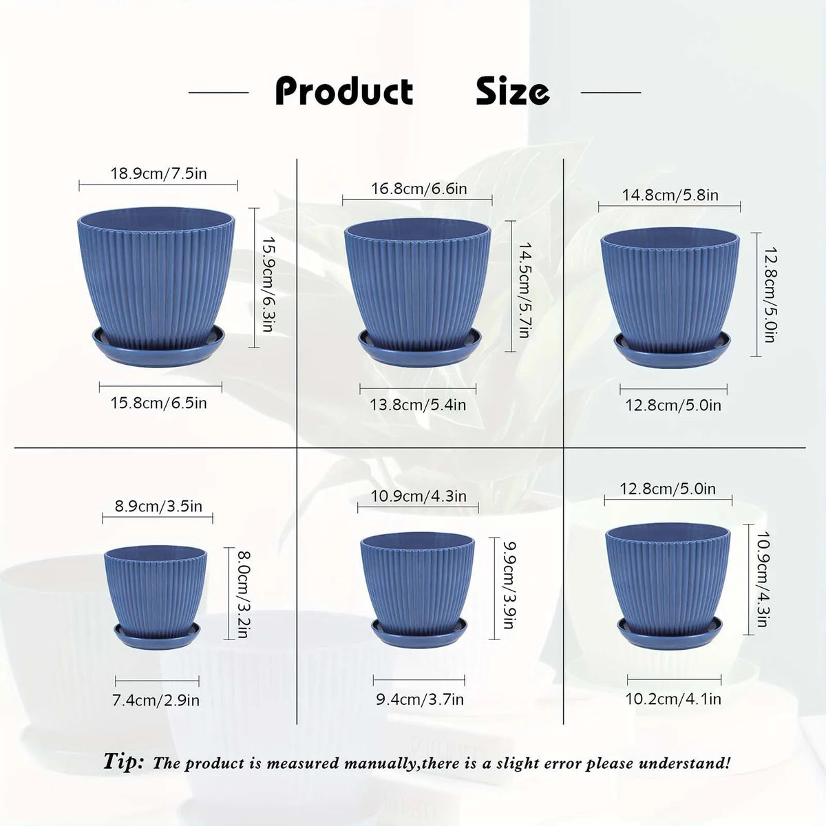 Vertical Striped Thickened Plant Pot Plastic Flower Pot
