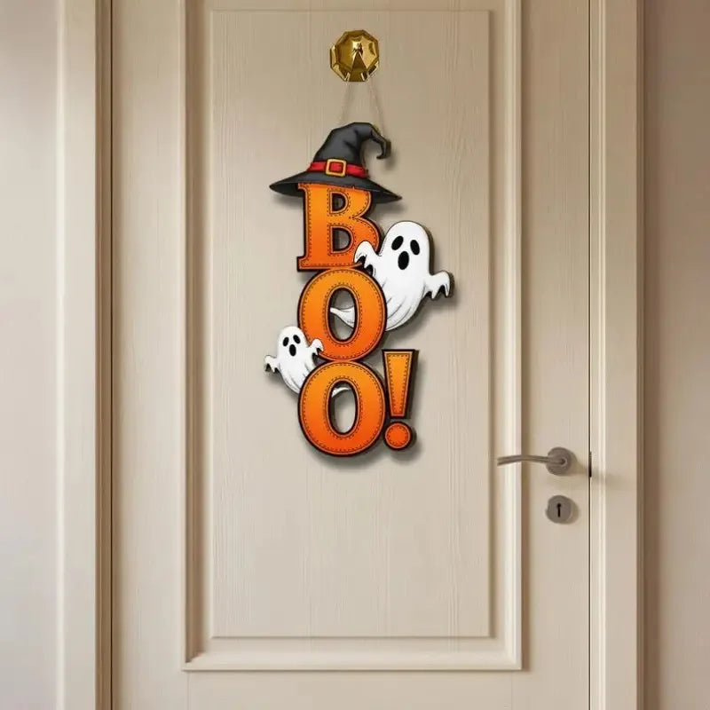 1Pcs Halloween Gate Sign Halloween  Wooden Pendants Decor