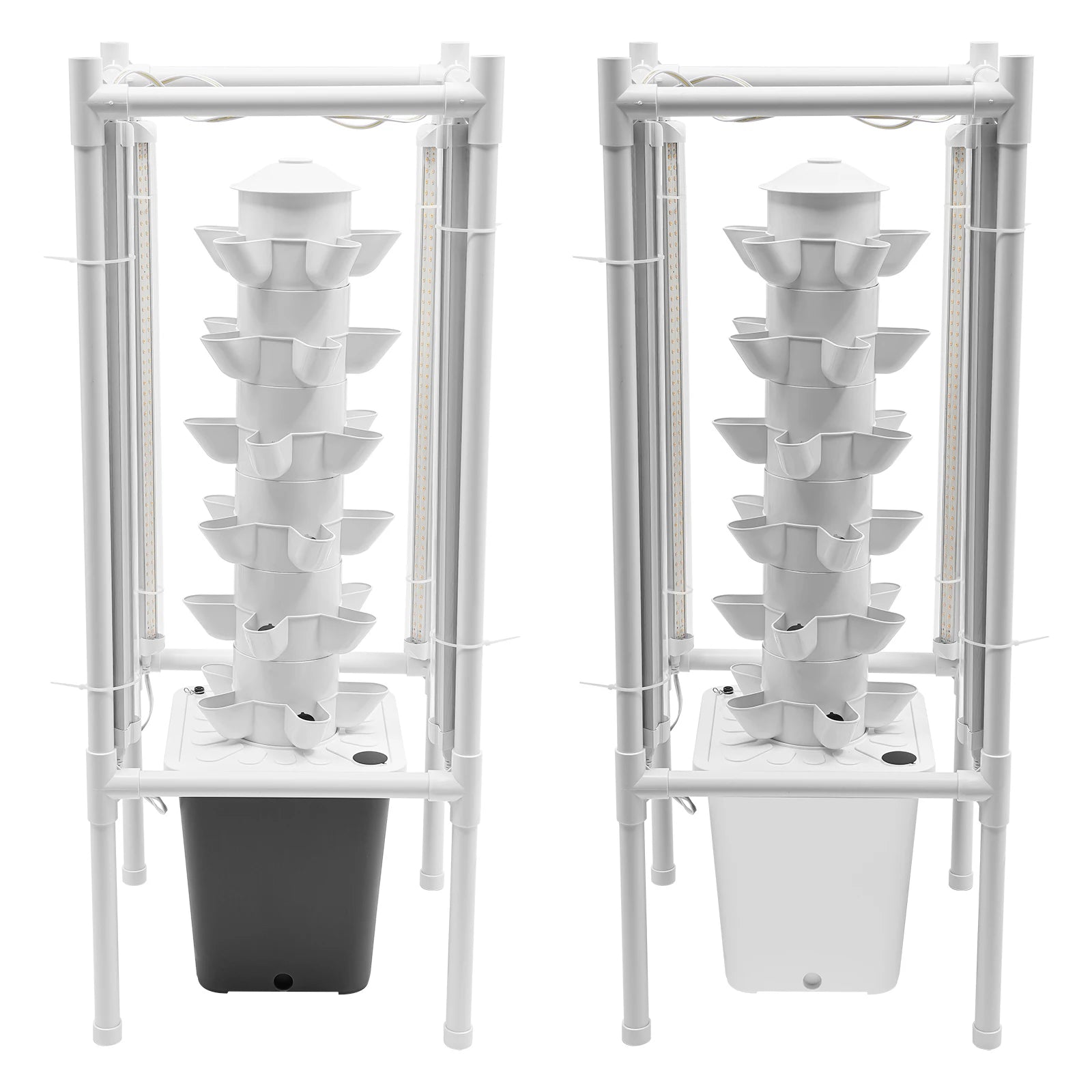6-Tiers 30 Planting Holes Hydroponics Vertical Growing Kit,  Vegetable Grower with LED & Water Tank