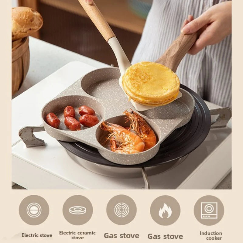 Best-selling Maifan stone four-hole non-stick frying pan