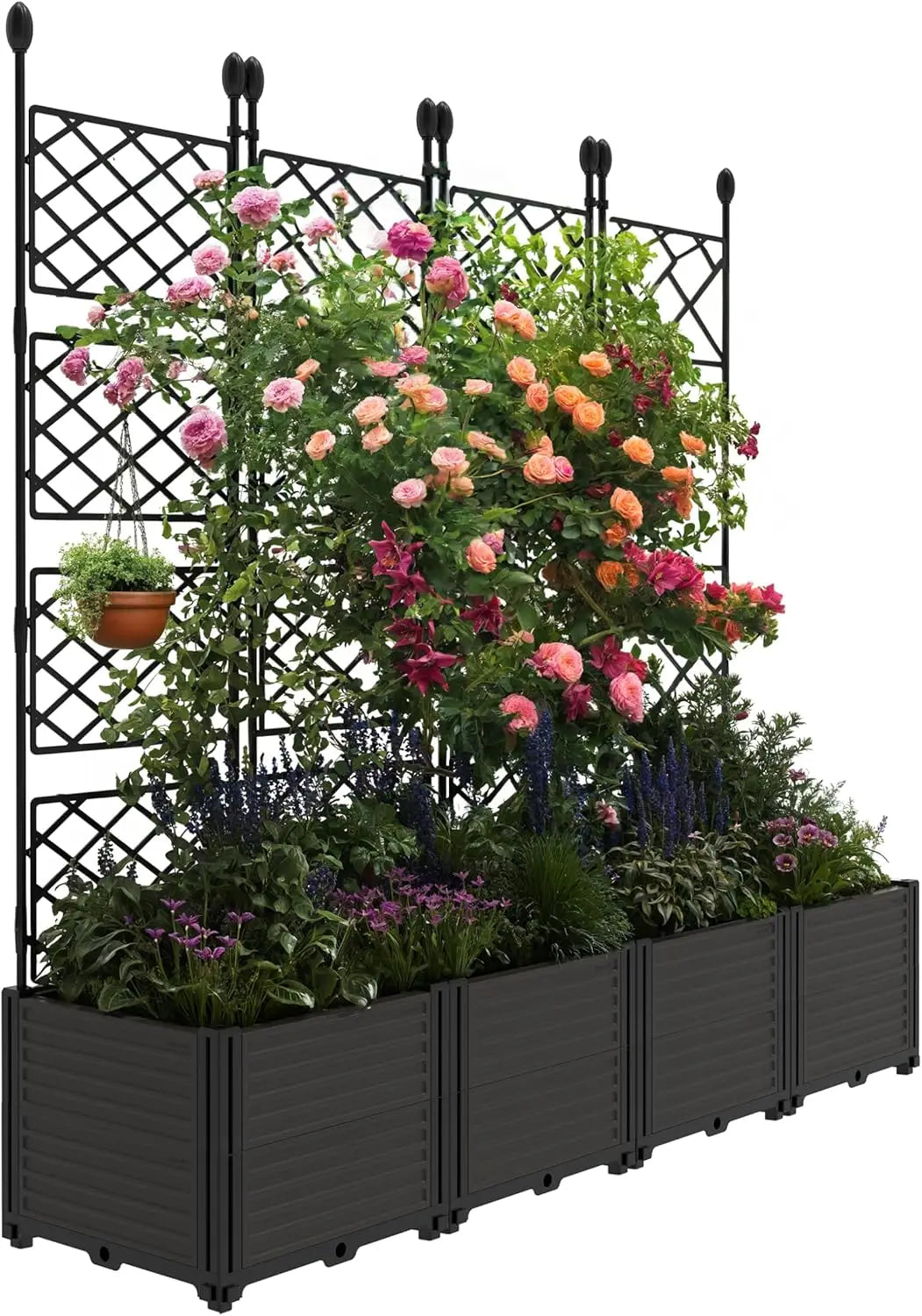 Plastic Planter Box w/ Trellis 5.25FT Tall