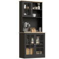 Homcom Kitchen Pantry Storage Cabinet, 72" Freestanding Cabinet with Hutch