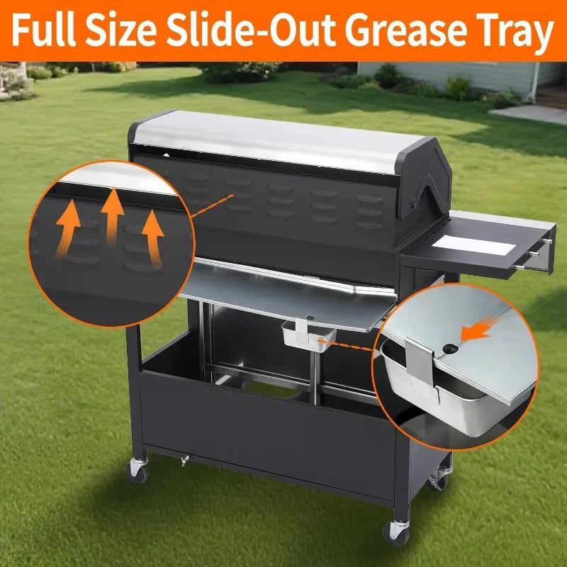 39000 BTU Output Propane Gas Grill with Side Burner