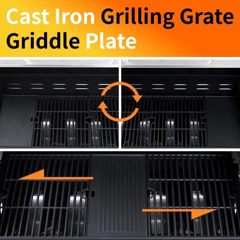39000 BTU Output Propane Gas Grill with Side Burner
