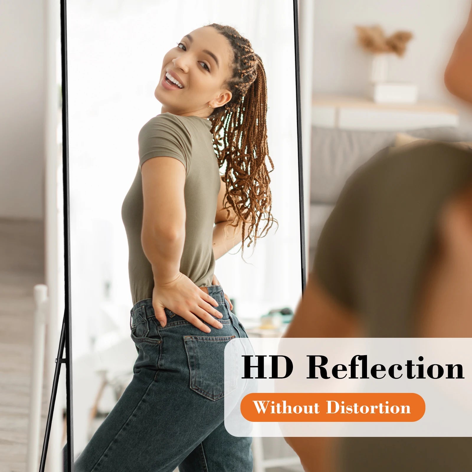 JHK 68"x26" Full Length Mirror with Stand Floor Free Standing Aluminum Frame