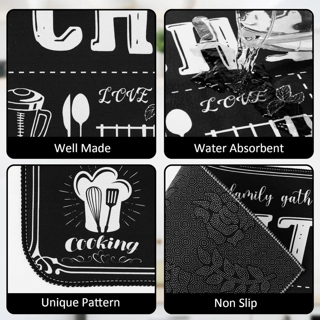 VIKAMA 1/2pcs Halloween Kitchen Rug Witch Outdoor Non-Slip Doormat