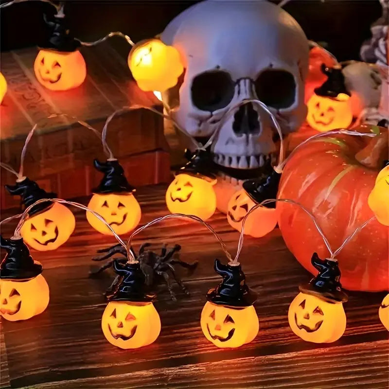 59.06in Halloween Pumpkin Lights Warm White 10LED Festival String Lights