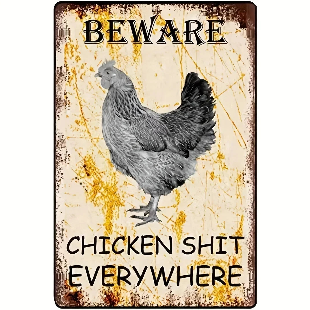 Charming Farm Chickens Vintage Metal Aluminum Signs  Colorful Visual Effect