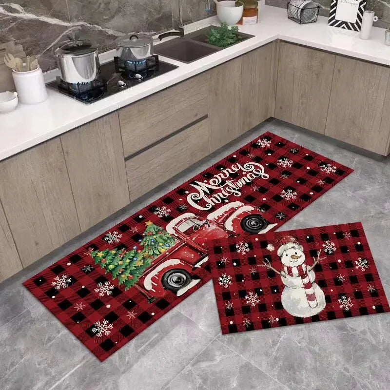 VIKAMA Vintage Laundry Room Dirt-Resistant And Easy-To-Clean Floor Mat, Entrance Door Mat. Also Christmas Choices