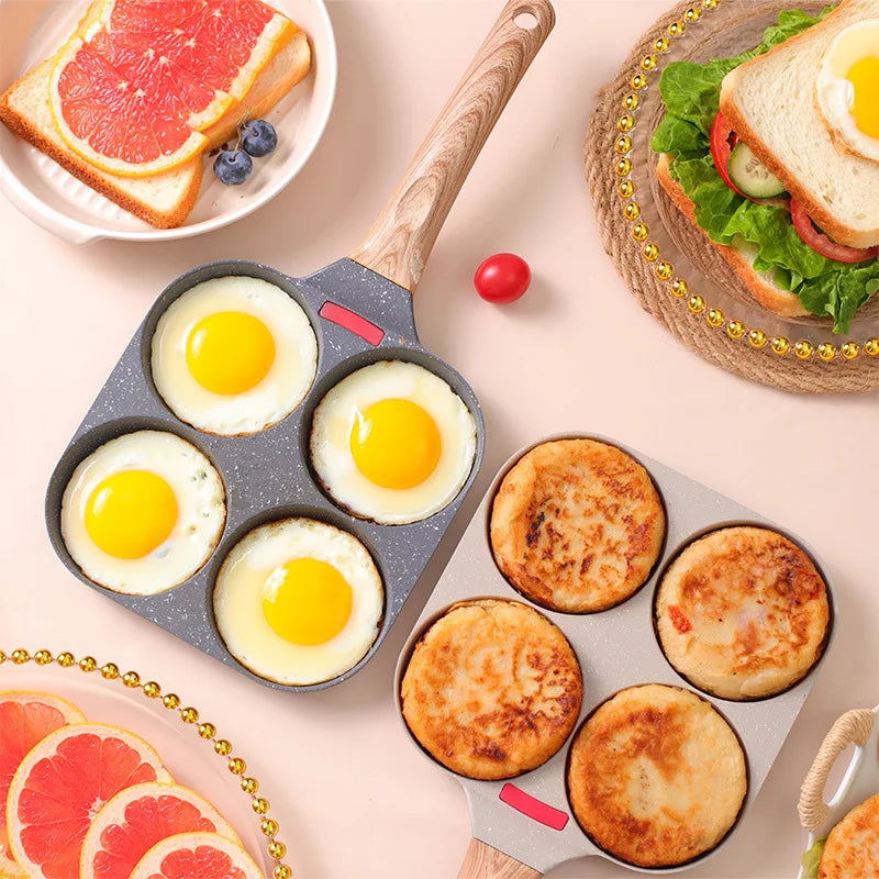 Best-selling Maifan stone four-hole non-stick frying pan