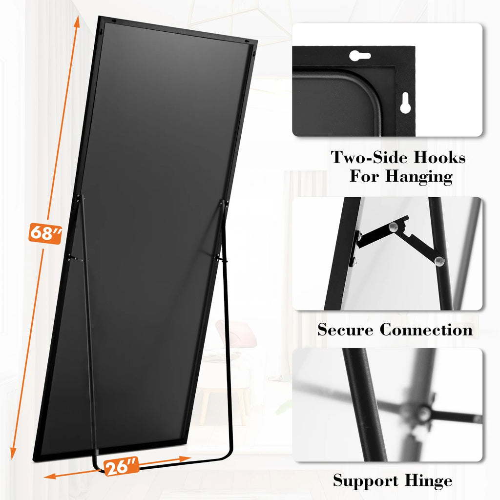 JHK 68"x26" Full Length Mirror with Stand Floor Free Standing Aluminum Frame