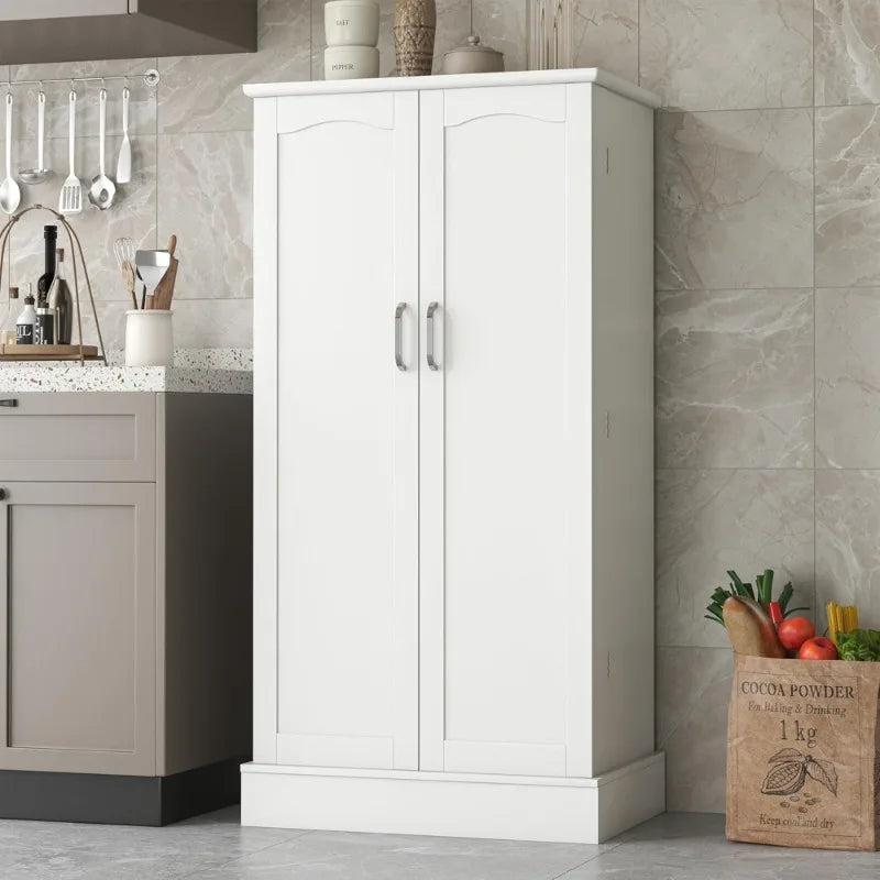 Freestanding Pantry Cabinet with Adjustable Shelves