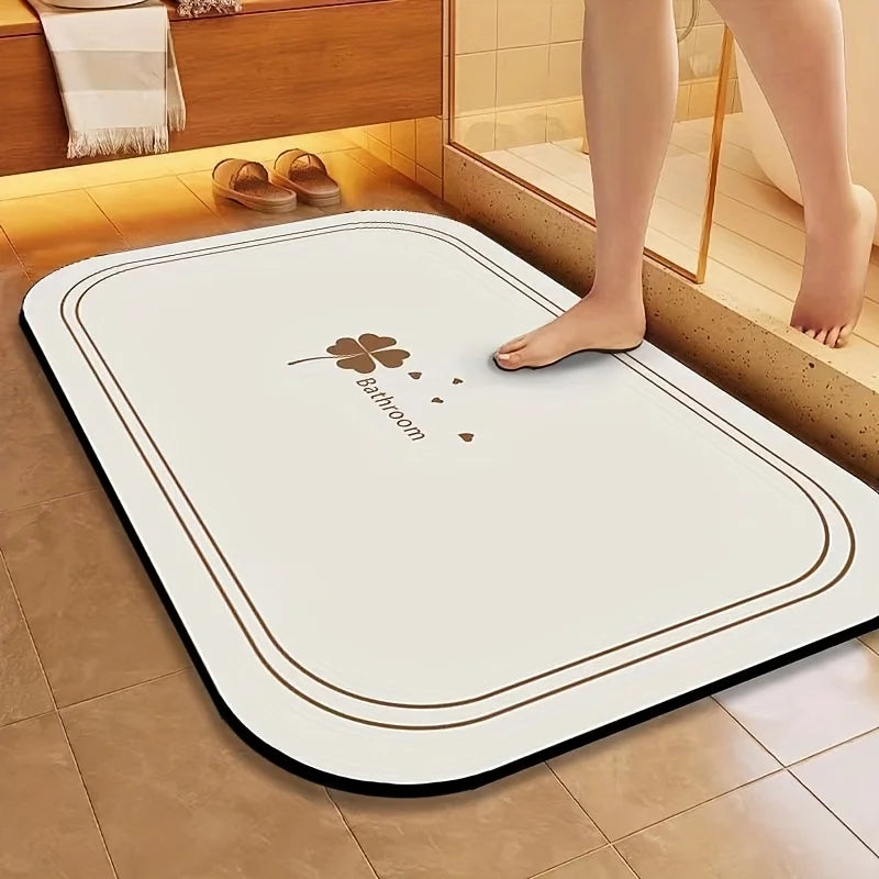 1pc Diatomite Bath Mat Quick Dry Super Absorbent Non-slip Floor Mat for Bathroom Shower Kitchen Pet Feeding