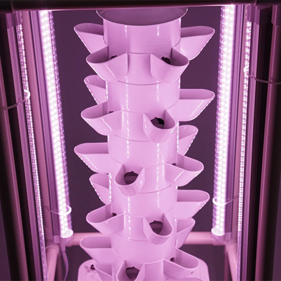 6-Tiers 30 Planting Holes Hydroponics Vertical Growing Kit,  Vegetable Grower with LED & Water Tank