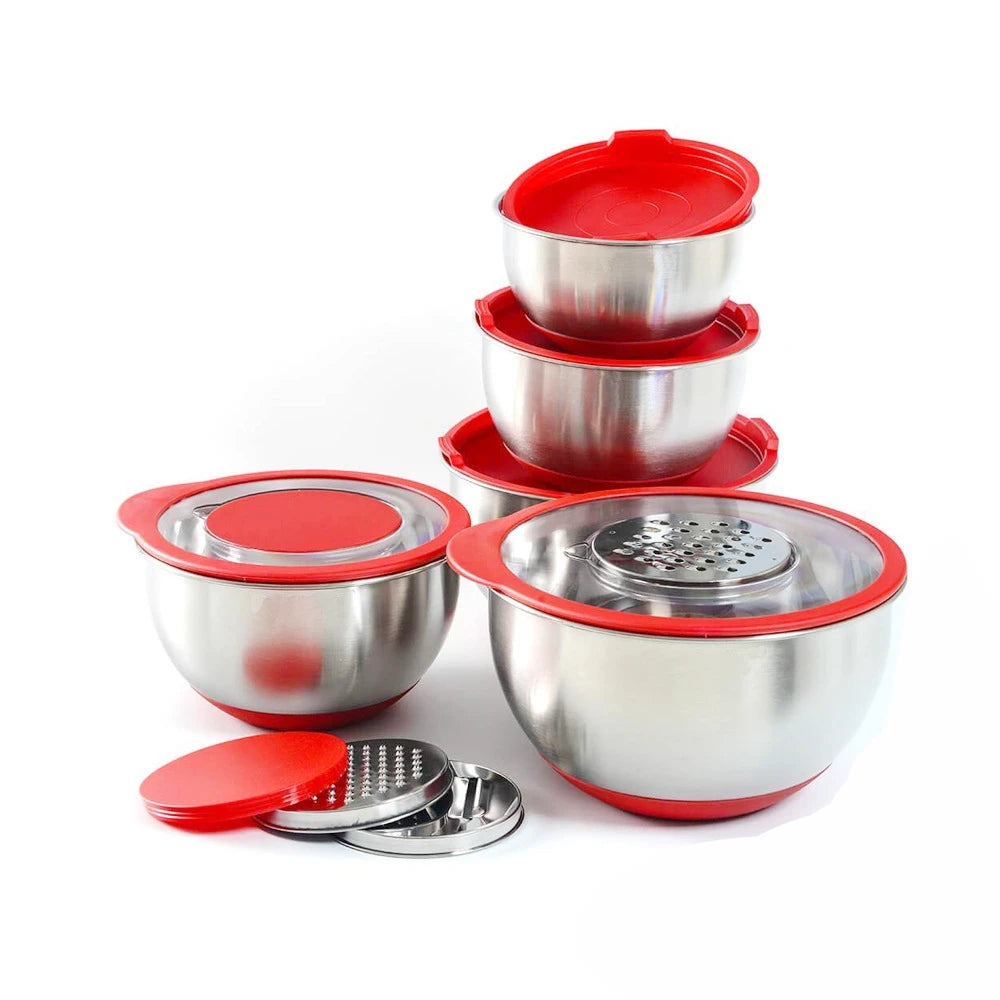 304 Stainless Steel Mixing Bowls with Lid  and Graters