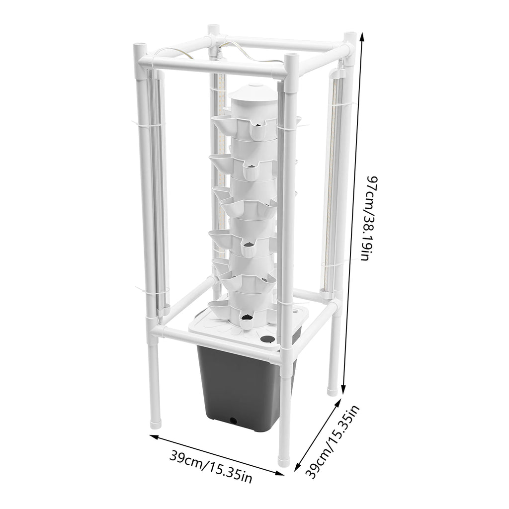 6-Tiers 30 Planting Holes Hydroponics Vertical Growing Kit,  Vegetable Grower with LED & Water Tank