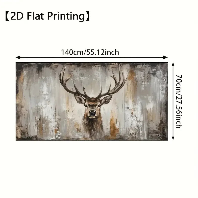 Large Modern Abstract Deer Canvas Wall Art - Frameless Rustic Wildlife Painting