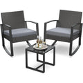 3 Pieces Patio Furniture Set Rocking Bistro Set